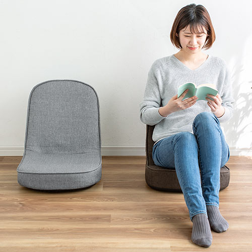 折りたたみ座椅子 コンパクト 子ども座椅子 ファブリック グレー