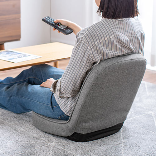 折りたたみ座椅子 コンパクト 子ども座椅子 ファブリック グレー