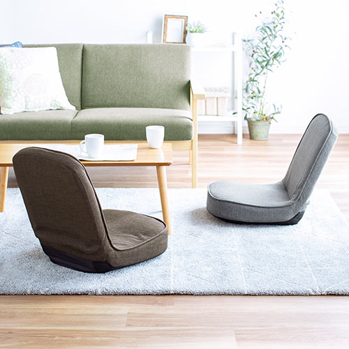 折りたたみ座椅子 コンパクト 子ども座椅子 ファブリック グレー