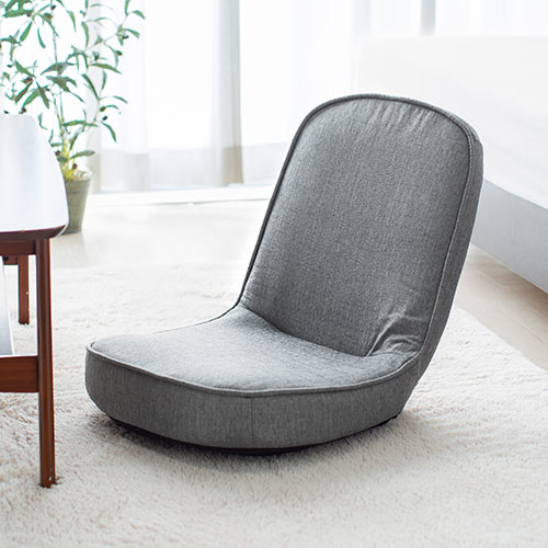 折りたたみ座椅子 コンパクト 子ども座椅子 ファブリック グレー