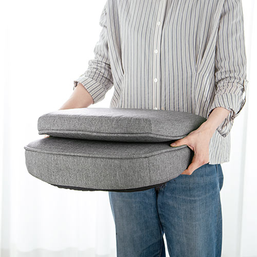 折りたたみ座椅子 コンパクト 子ども座椅子 ファブリック グレー