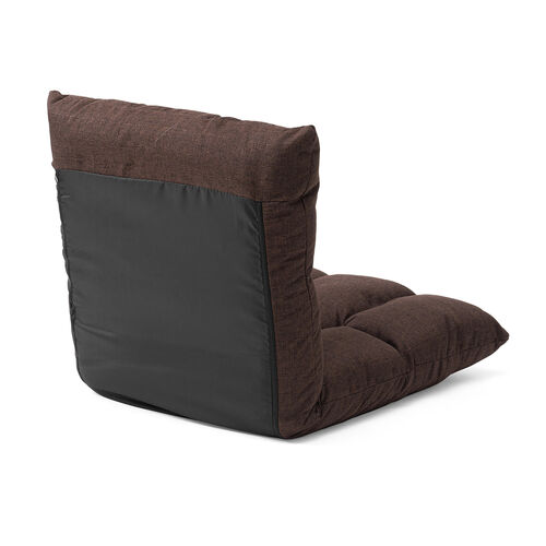 座椅子（コンパクトサイズ・ファブリック・さらふわクッション・6段階リクライニング・ 省スペース・ブラウン）