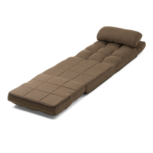 座椅子（座椅子ソファー・ソファー・ソファベッド・一人掛け・シングル・フロアチェア・クッション付き・リクライニング・14段階角度調節・ブラウン）