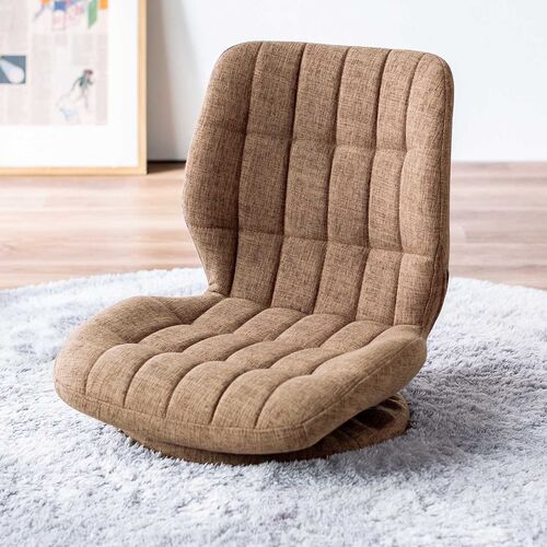 座椅子（回転座椅子・360°回転・コンパクト・シェルデザイン・曲木・アースカラー・ブラウン）