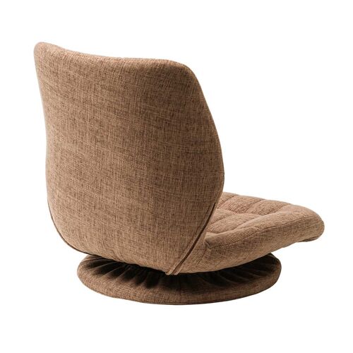 座椅子（回転座椅子・360°回転・コンパクト・シェルデザイン・曲木・アースカラー・ブラウン）