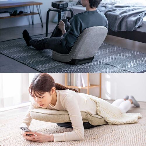 折りたたみ座椅子（6段階角度調節・コンパクト・子ども座椅子・ファブリック・ベージュ）