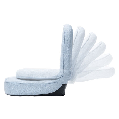 折りたたみ座椅子（6段階角度調節・コンパクト・子ども座椅子・ファブリック・ブルー）