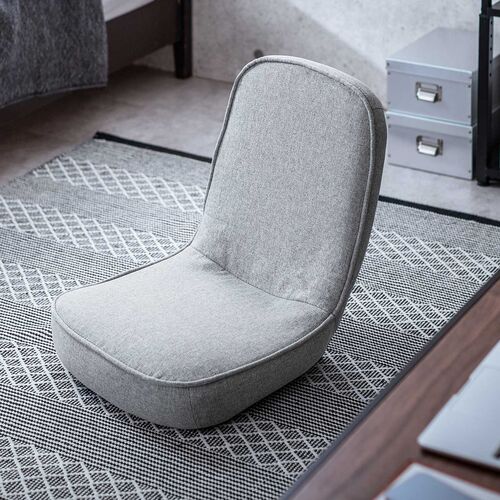 折りたたみ座椅子（6段階角度調節・コンパクト・子ども座椅子・ファブリック・グレージュ）