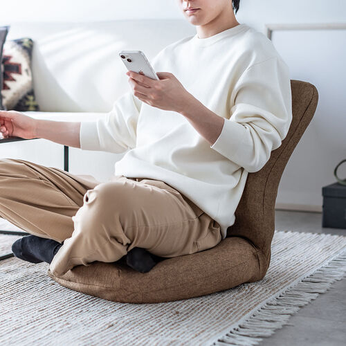 座椅子（ハニカムゲルクッション・TPEクッション・体圧分散・コンパクト・ランバーサポート・ブラウン）