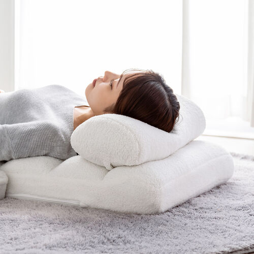 座椅子（肘付き・ソファベッド・14段階リクライニング・ダブルクッション座面・日本メーカー製ギア・ボア生地・ふわもこホワイト）