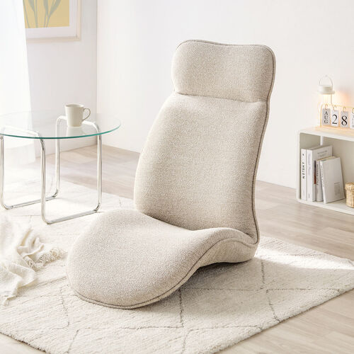 座椅子（多関節リクライニング・ヘッドレスト14段階角度調節・座面14段階角度調節・背もたれ6段階角度調節・ウレタンクッション・KOYO製ギア採用・ベージュ）