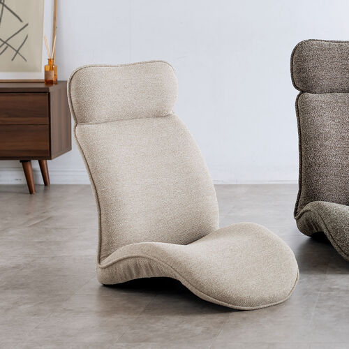 座椅子（多関節リクライニング・ヘッドレスト14段階角度調節・座面14段階角度調節・背もたれ6段階角度調節・ウレタンクッション・KOYO製ギア採用・ベージュ）