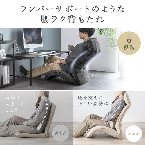 座椅子（多関節リクライニング・ヘッドレスト14段階角度調節・座面14段階角度調節・背もたれ6段階角度調節・ウレタンクッション・KOYO製ギア採用・ベージュ）