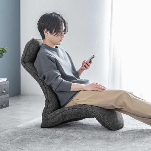 座椅子（多関節リクライニング・ヘッドレスト14段階角度調節・座面14段階角度調節・背もたれ6段階角度調節・ウレタンクッション・KOYO製ギア採用・ブラック）