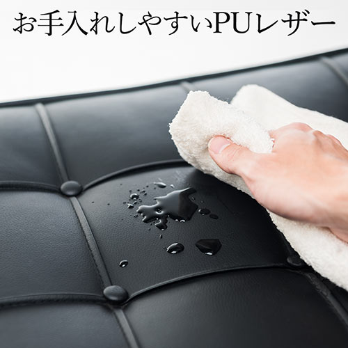 オットマン（バルセロナチェア・PUレザー・ジェネリック・リプロダクト・ブラック）