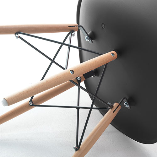 ダイニングチェア（イームズ・カフェ・北欧・ミッドセンチュリー・ジェネリック家具・デザイナーズ・シェル・dsw・Eames・木製脚・ブラック）