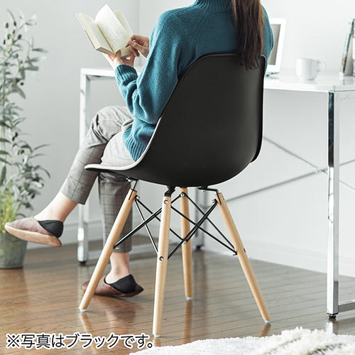 ダイニングチェア（イームズ・カフェ・北欧・ミッドセンチュリー・ジェネリック家具・デザイナーズ・シェル・dsw・Eames・木製脚・ホワイト）