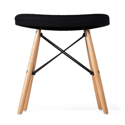 オットマン（足置き台・スツール・一人掛けイス・リラックス・キャスターなし・木目フレーム・W465・ブラック）