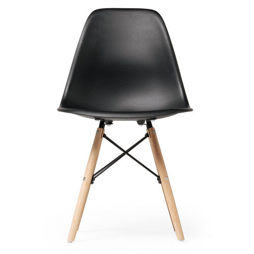 シェルチェア（樹脂製・木製脚・イームズチェア・ダイニングチェア・デザインチェア・ブラック）