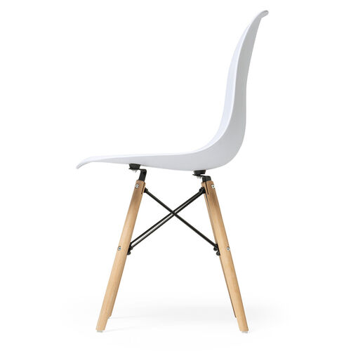 シェルチェア（樹脂製・木製脚・イームズチェア・ダイニングチェア・デザインチェア・ホワイト）