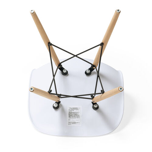 シェルチェア（樹脂製・木製脚・イームズチェア・ダイニングチェア・デザインチェア・ホワイト）