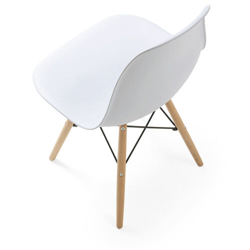 シェルチェア（樹脂製・木製脚・イームズチェア・ダイニングチェア・デザインチェア・ホワイト）