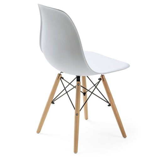 シェルチェア（樹脂製・木製脚・イームズチェア・ダイニングチェア・デザインチェア・ホワイト）