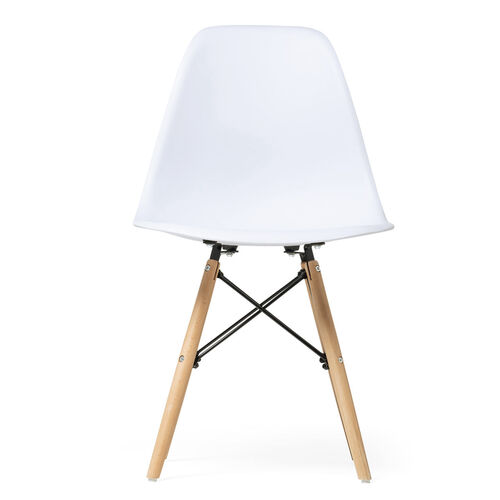 シェルチェア（樹脂製・木製脚・イームズチェア・ダイニングチェア・デザインチェア・ホワイト）