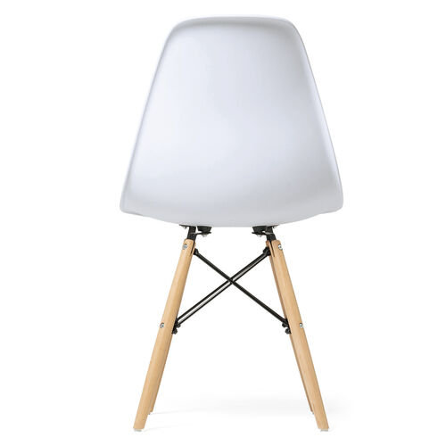 シェルチェア（樹脂製・木製脚・イームズチェア・ダイニングチェア・デザインチェア・ホワイト）