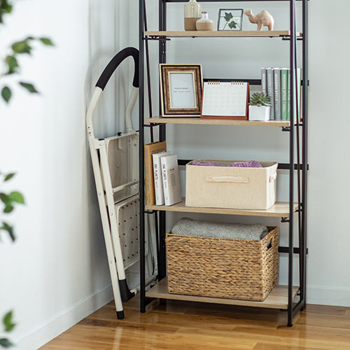 踏み台（折りたたみ・トラック荷台昇降・トラック昇降設備・ステップ・ステップスツール・クッション付・椅子・2段・滑り止め・ブラック） SNCH002BK