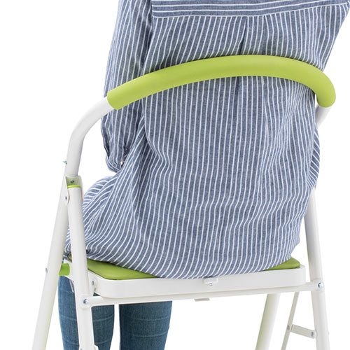 踏み台（折りたたみ・トラック荷台昇降・トラック昇降設備・ステップ・ステップスツール・ステップラダー・クッション付・椅子・3段・滑り止め・グリーン） SNCH003G