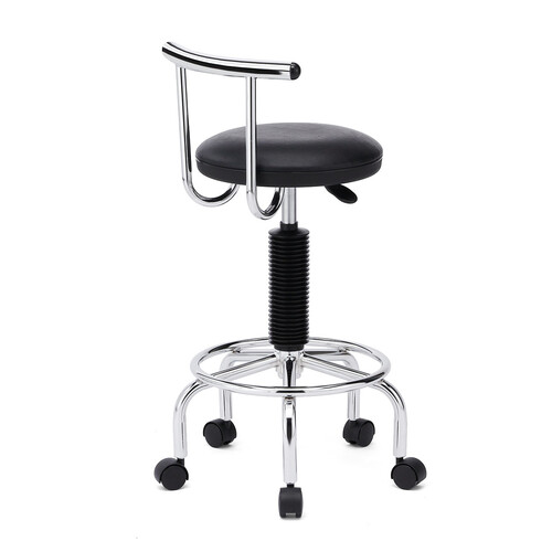 2WAYカウンターチェア（キャスター・アジャスター両対応・バーカウンター・腰痛対策・回転椅子・ブラック）