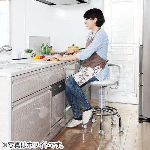 2WAYカウンターチェア（キャスター・アジャスター両対応・バーカウンター・腰痛対策・回転椅子・ブラック）