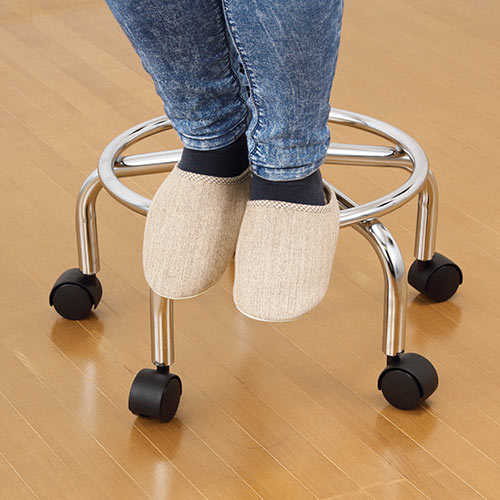 2WAYカウンターチェア（キャスター・アジャスター両対応・バーカウンター・腰痛対策・回転椅子・ブラック）