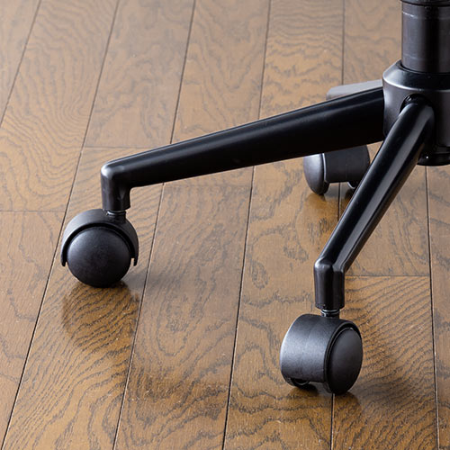 曲木オフィスチェア（ウォルナット・木製・背もたれ・座面高さ44.5cm～52cm・ガス圧昇降式・360°回転・キャスター付き）