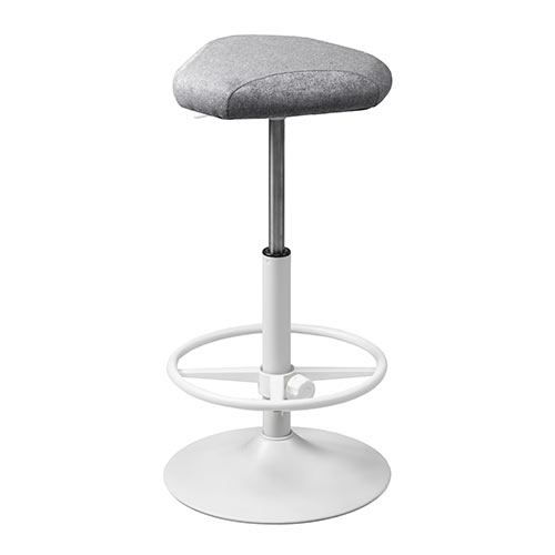カウンターチェア（バーチェア・ハイスツール・昇降デスク・スタンディングデスク・高さ調整可能足置き・座面高さ65cm～78cm・ガス圧昇降式・360°回転・サドル型座面・グレー）