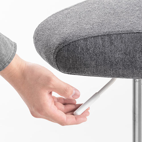 カウンターチェア（バーチェア・ハイスツール・昇降デスク・スタンディングデスク・高さ調整可能足置き・座面高さ65cm～78cm・ガス圧昇降式・360°回転・サドル型座面・グレー）