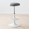 カウンターチェア（バーチェア・ハイスツール・昇降デスク・スタンディングデスク・高さ調整可能足置き・座面高さ65cm～78cm・ガス圧昇降式・360°回転・サドル型座面・グレー）
