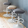 カウンターチェア（バーチェア・ハイスツール・昇降デスク・スタンディングデスク・高さ調整可能足置き・座面高さ65cm～78cm・ガス圧昇降式・360°回転・サドル型座面・グレー）