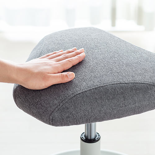 カウンターチェア（バーチェア・ハイスツール・昇降デスク・スタンディングデスク・高さ調整可能足置き・座面高さ65cm～78cm・ガス圧昇降式・360°回転・サドル型座面・グレー）