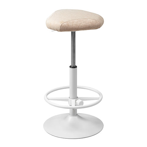 カウンターチェア（バーチェア・ハイスツール・昇降デスク・スタンディングデスク・高さ調整可能足置き・座面高さ65cm～78cm・ガス圧昇降式・360°回転・サドル型座面・ベージュ）