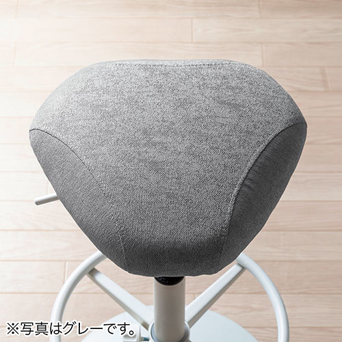 カウンターチェア（バーチェア・ハイスツール・昇降デスク・スタンディングデスク・高さ調整可能足置き・座面高さ65cm～78cm・ガス圧昇降式・360°回転・サドル型座面・ベージュ）