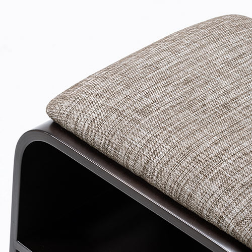 玄関椅子（玄関チェア・玄関ベンチ・スツール・腰かけ・靴収納・スリッパ収納・クッション付き・木製・曲木・ブラウン）