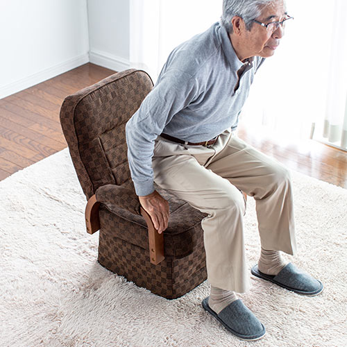 高座椅子 回転高座椅子 肘付き リクライニング 折りたたみ可能 ファブリック