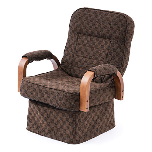 高座椅子 回転高座椅子 肘付き リクライニング 折りたたみ可能 ファブリック