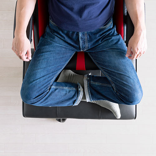 オットマン（幅広・幅72cm・あぐら対応・360°回転・キャスター・上下昇降・角度調節）