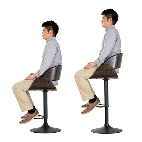 カウンターチェア バーチェア 幅広座面 天然木 ウォールナット PUレザー