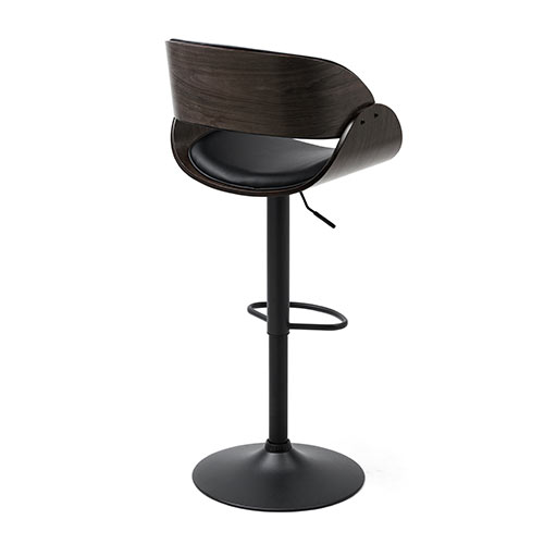 カウンターチェア バーチェア 幅広座面 天然木 ウォールナット PUレザー