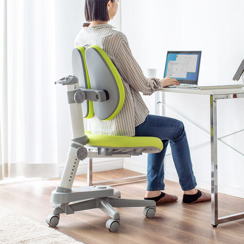 キッズチェア 子供椅子 学習チェア（分割背もたれ・前傾座面・高さ調整