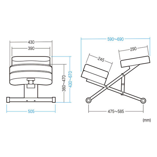 バランスチェア（木製・補助クッション付き・高さ調節・角度調整・大人・子供）